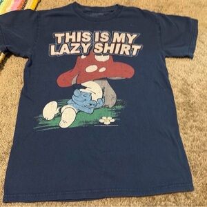 Navy Blue Graphic Short Sleeve Tee